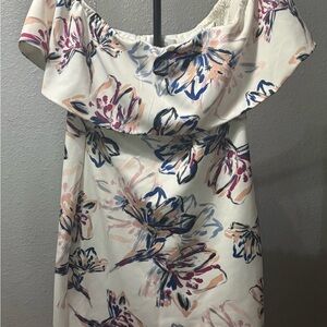 Badgley Mischka Cream Satin Dress